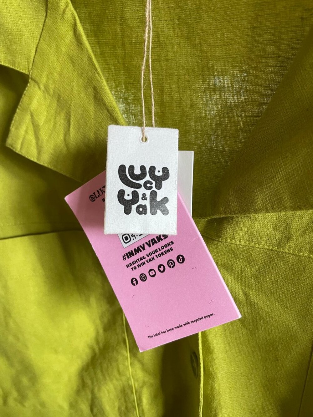Lucy & Yak Lime Green Button-Down Shirt - Picture 5 of 10